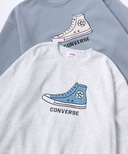 CONVERSE(コンバース)の「CONVERSE/コンバース オーバーサイズ 裏起毛 オールスター スニーカー サガラ刺繍デザイン/ゲームシャツ ユニフォームデザイン スウェット トレーナー/レディース メンズ(スウェット・レディース・ブラック系その他2/グレー系その他2/グレイッシュベージュ/グレイッシュブルー/スミクロ/ブラック/アッシュグレー/オフホワイト/ブラック系その他/グレー系その他/ホワイト系その他/グレー系その他3/ブラック系その他3・LL/M/L)」の10枚目の写真