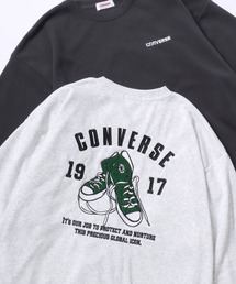 CONVERSE/コンバース オーバーサイズ 裏起毛 オールスター スニーカー サガラ刺繍デザイン/ゲームシャツ ユニフォームデザイン スウェット トレーナー/レディース メンズ