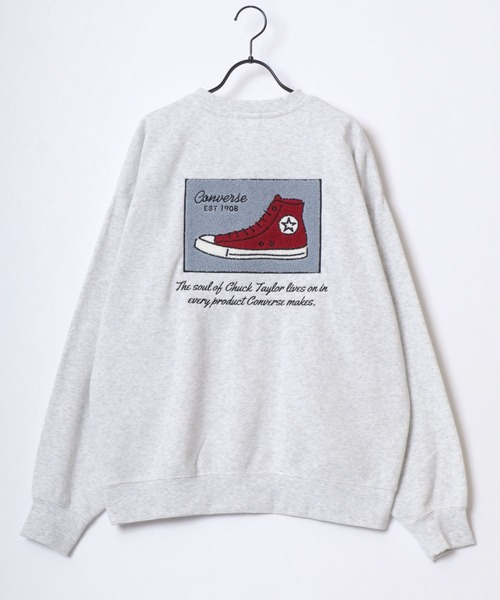 CONVERSE(コンバース)の「CONVERSE/コンバース オーバーサイズ 裏起毛 オールスター スニーカー サガラ刺繍デザイン/ゲームシャツ ユニフォームデザイン スウェット トレーナー/レディース メンズ(スウェット・レディース・ブラック系その他2/グレー系その他2/グレイッシュベージュ/グレイッシュブルー/スミクロ/ブラック/アッシュグレー/オフホワイト/ブラック系その他/グレー系その他/ホワイト系その他/グレー系その他3/ブラック系その他3・LL/M/L)」の21枚目の写真