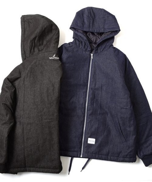 NAUTICA（ノーティカ）の「【大人向けサイズあり】【NAUTICA】デニムジップアップジャケット（ブルゾン・キッズ・ブラック/インディゴブルー・M/L/XL）」の9枚目の写真