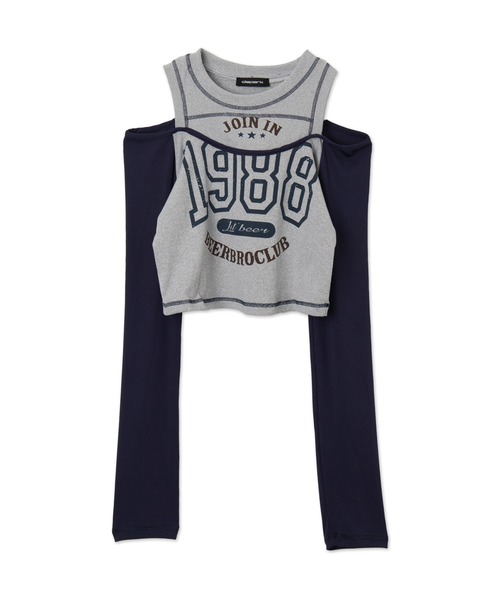 dispark（ディスパーク）の「DISPARK/ナンバリングロゴレイヤードロンT（Tシャツ/カットソー・レディース・ネイビー/ブラウン・FREE）」の13枚目の写真