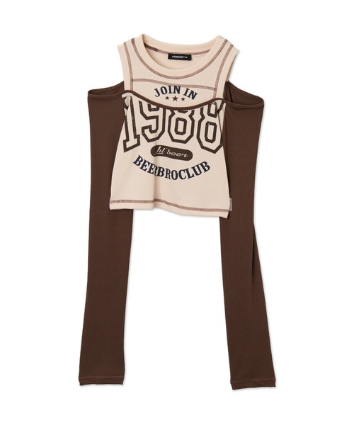 dispark（ディスパーク）の「DISPARK/ナンバリングロゴレイヤードロンT（Tシャツ/カットソー・レディース・ネイビー/ブラウン・FREE）」の14枚目の写真