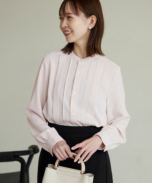 ROPE' PICNIC（ロペピクニック）の「Functionランダムタックブラウス（シャツ/ブラウス・レディース・チャコールグレー/ライトグレー/オフホワイト/ピンク系その他2・38/36）」の4枚目の写真