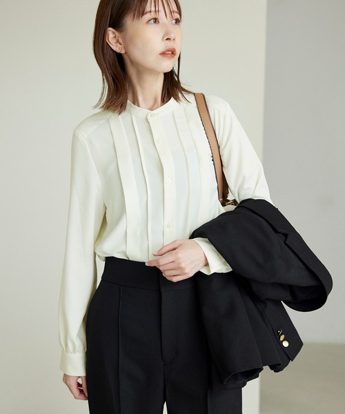 ROPE' PICNIC（ロペピクニック）の「Functionランダムタックブラウス（シャツ/ブラウス・レディース・チャコールグレー/ライトグレー/オフホワイト/ピンク系その他2・38/36）」の21枚目の写真