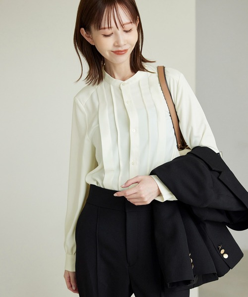 ROPE' PICNIC（ロペピクニック）の「Functionランダムタックブラウス（シャツ/ブラウス・レディース・チャコールグレー/ライトグレー/オフホワイト/ピンク系その他2・38/36）」の22枚目の写真