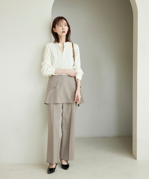 ROPE' PICNIC（ロペピクニック）の「Functionランダムタックブラウス（シャツ/ブラウス・レディース・チャコールグレー/ライトグレー/オフホワイト/ピンク系その他2・38/36）」の14枚目の写真