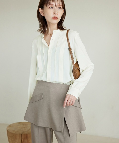 ROPE' PICNIC（ロペピクニック）の「Functionランダムタックブラウス（シャツ/ブラウス・レディース・チャコールグレー/ライトグレー/オフホワイト/ピンク系その他2・38/36）」の17枚目の写真