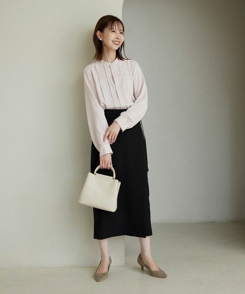 ROPE' PICNIC（ロペピクニック）の「Functionランダムタックブラウス（シャツ/ブラウス・レディース・チャコールグレー/ライトグレー/オフホワイト/ピンク系その他2・38/36）」の8枚目の写真