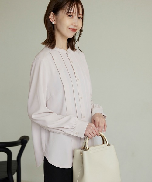 ROPE' PICNIC（ロペピクニック）の「Functionランダムタックブラウス（シャツ/ブラウス・レディース・チャコールグレー/ライトグレー/オフホワイト/ピンク系その他2・38/36）」の10枚目の写真