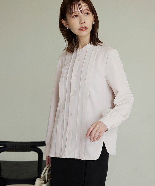 ROPE' PICNIC（ロペピクニック）の「Functionランダムタックブラウス（シャツ/ブラウス・レディース・チャコールグレー/ライトグレー/オフホワイト/ピンク系その他2・38/36）」の11枚目の写真