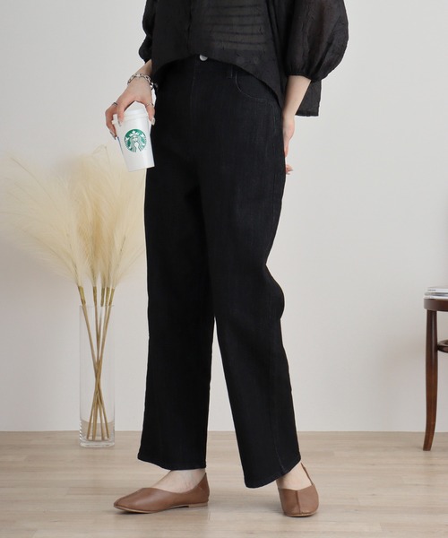 A.N.L(エーエヌエル レーベル)の「A.N.L ストレッチデニムストレートパンツ(デニムパンツ・レディース・ブラック/ダークネイビー・38)」の5枚目の写真