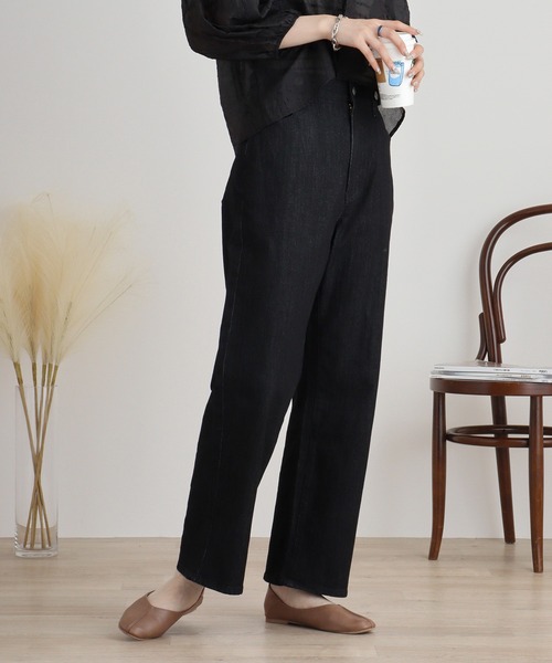 A.N.L(エーエヌエル レーベル)の「A.N.L ストレッチデニムストレートパンツ(デニムパンツ・レディース・ブラック/ダークネイビー・38)」の3枚目の写真