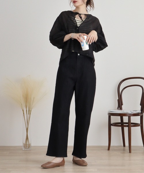 A.N.L(エーエヌエル レーベル)の「A.N.L ストレッチデニムストレートパンツ(デニムパンツ・レディース・ブラック/ダークネイビー・38)」の20枚目の写真