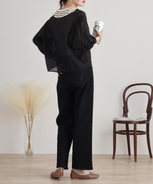 A.N.L(エーエヌエル レーベル)の「A.N.L ストレッチデニムストレートパンツ(デニムパンツ・レディース・ブラック/ダークネイビー・38)」の19枚目の写真