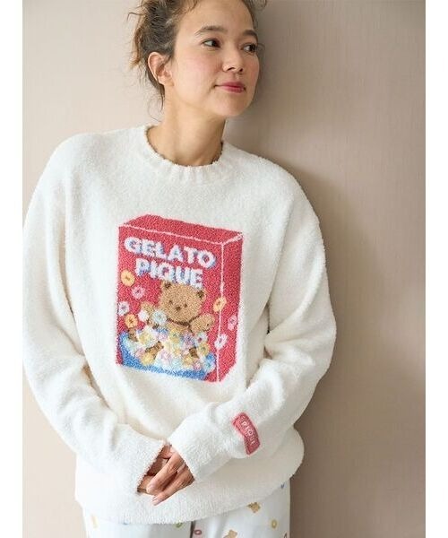 ジェラピケ　シリアルベアジャガードプルオーバー＆シリアルベア柄ロングパンツセット gelato pique（ジェラートピケ）の「【ラッピング済み】ベビモコ