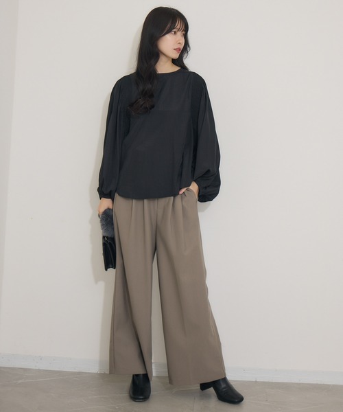 KATHARINE ROSS(キャサリンロス)の「【KATHARINE ROSS】キュプラ混ステッチギャザーブラウス(シャツ/ブラウス・レディース・グリーン/ブラック・MEDIUM)」の14枚目の写真