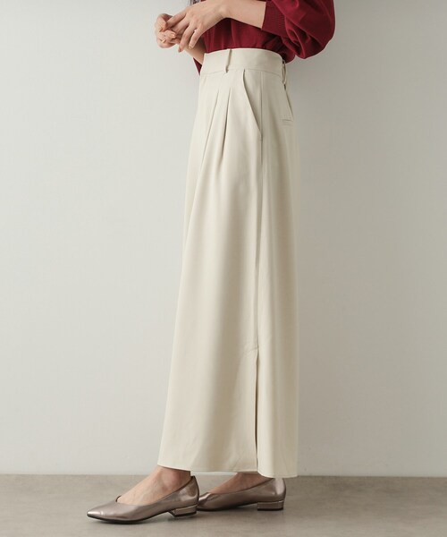 OPAQUE.CLIP(オペークドットクリップ)の「サイドスリットワイドパンツ【洗濯機洗い可】(その他パンツ・レディース・ブラック/ライトベージュ・38/40/42)」の12枚目の写真