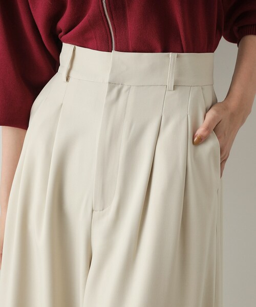 OPAQUE.CLIP(オペークドットクリップ)の「サイドスリットワイドパンツ【洗濯機洗い可】(その他パンツ・レディース・ブラック/ライトベージュ・38/40/42)」の14枚目の写真