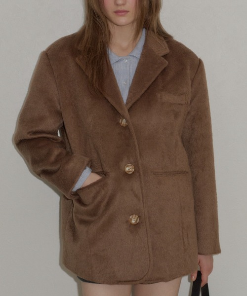 over shaggy jacket coat / オーバーシャギージャケットコート