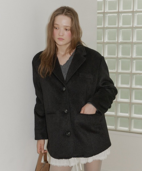 over shaggy jacket coat / オーバーシャギージャケットコート