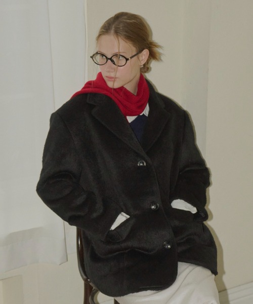 over shaggy jacket coat / オーバーシャギージャケットコート