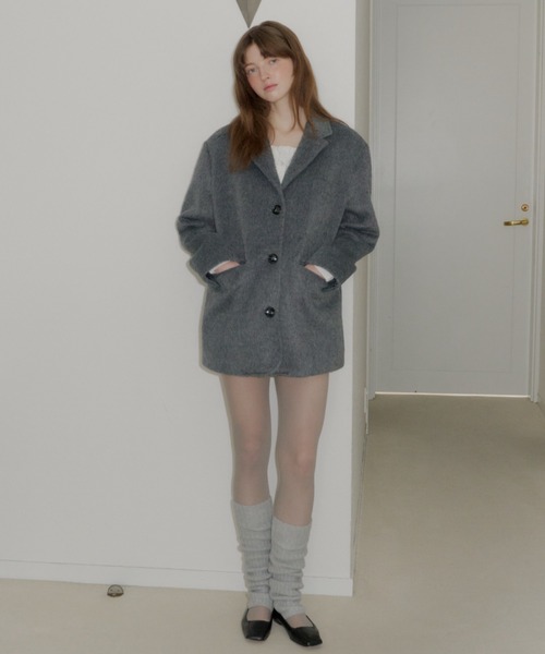 over shaggy jacket coat / オーバーシャギージャケットコート