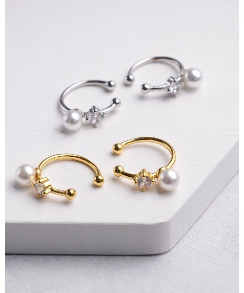 ChooMia（チュミア）の「パール×ストーンミニイヤーカフ（イヤーカフ・レディース・ゴールド/シルバー・FREE）」の7枚目の写真