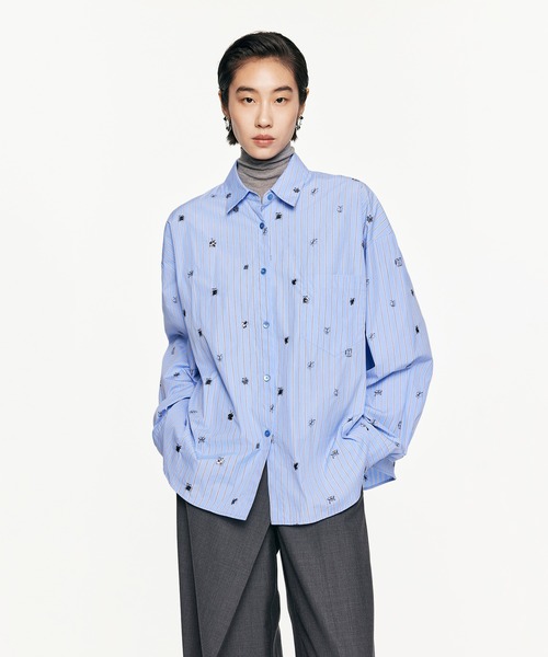 【セール】3D Butterfly Embroidered Shirt / バタフライシャツ(シャツ/ブラウス)|JNBY(ジェーエヌビーワイ) 【セール】3D Butterfly Embroidered Shirt / バタフライシャツ(シャツ/ブラウス)|JNBY(ジェーエヌビーワイ)