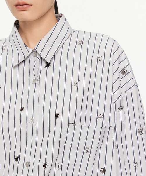 【セール】3D Butterfly Embroidered Shirt / バタフライシャツ(シャツ/ブラウス)|JNBY(ジェーエヌビーワイ) 【セール】3D Butterfly Embroidered Shirt / バタフライシャツ(シャツ/ブラウス)|JNBY(ジェーエヌビーワイ)