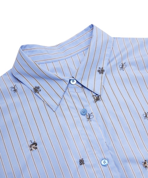 【セール】3D Butterfly Embroidered Shirt / バタフライシャツ(シャツ/ブラウス)|JNBY(ジェーエヌビーワイ) 【セール】3D Butterfly Embroidered Shirt / バタフライシャツ(シャツ/ブラウス)|JNBY(ジェーエヌビーワイ)