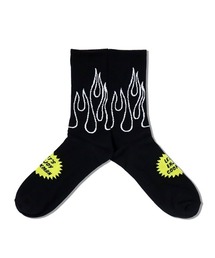 COOKMAN | Cookman クックマン ソックス Crew Socks Flame ファイアーパターン ソックス(ソックス/靴下)