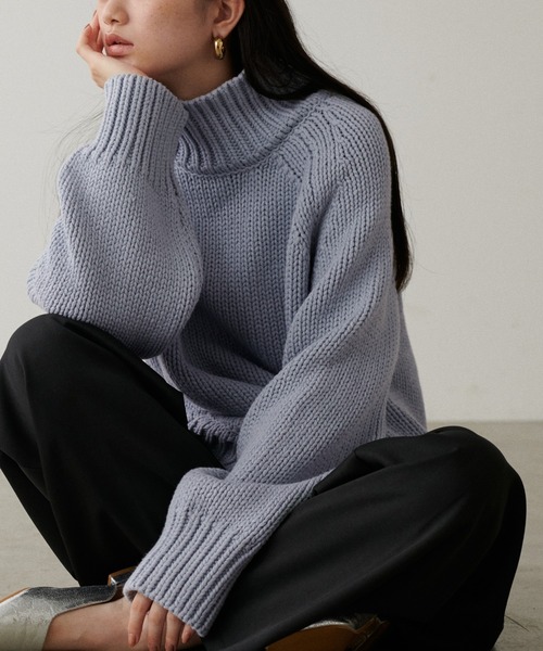 LARUTA(ラルータ)の「【LARUTA】ハンド風ラウンドヘムニットプルオーバー(ニット/セーター・レディース・サックスブルー/ブラック/アイボリー/キャメル・FREE)」の10枚目の写真