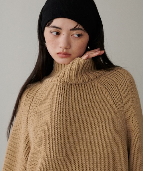 LARUTA(ラルータ)の「【LARUTA】ハンド風ラウンドヘムニットプルオーバー(ニット/セーター・レディース・サックスブルー/ブラック/アイボリー/キャメル・FREE)」の19枚目の写真