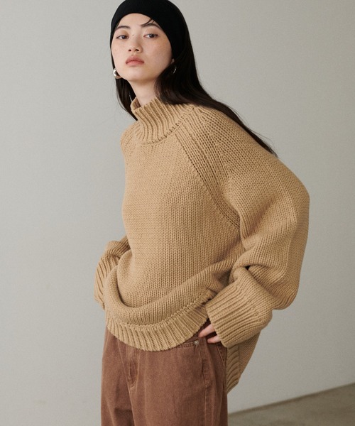 LARUTA(ラルータ)の「【LARUTA】ハンド風ラウンドヘムニットプルオーバー(ニット/セーター・レディース・サックスブルー/ブラック/アイボリー/キャメル・FREE)」の21枚目の写真