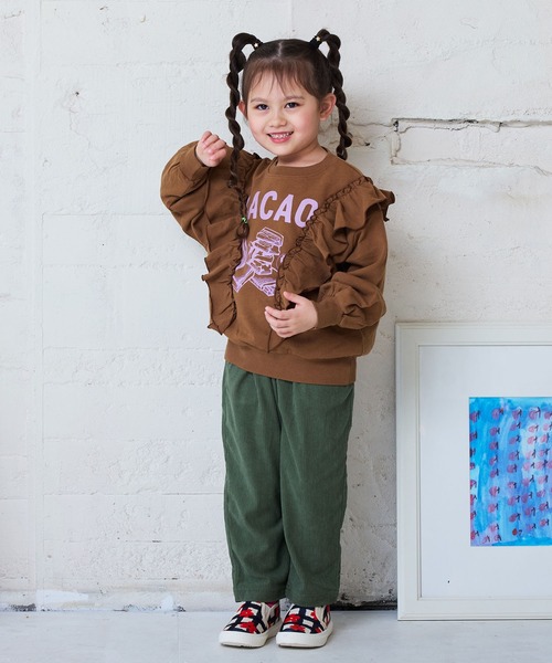 Life Support Products（ライフサポートプロダクツ）の「ボリュームフリルスウェット（スウェット・キッズ・グリーン/オフホワイト/ライトピンク/ブラウン・100/130/120/95/90/80/110/150/140）」の18枚目の写真