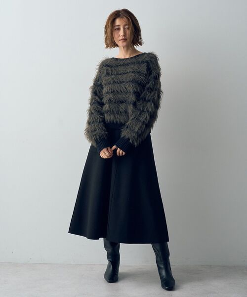 【セール】フェザーボーダーニット（ニット/セーター）｜YECCA VECCA（イェッカヴェッカ）