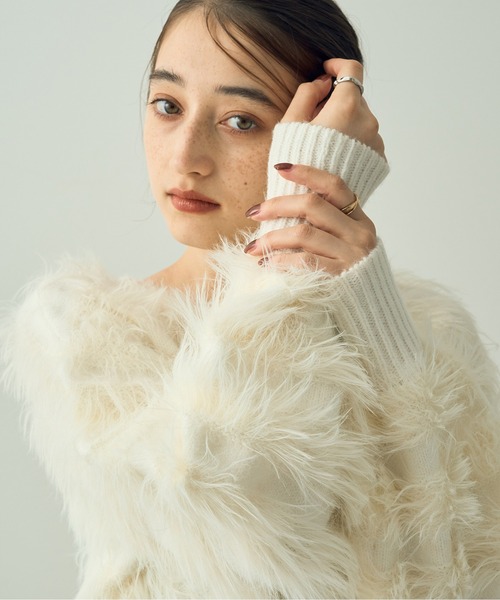 【セール】フェザーボーダーニット（ニット/セーター）｜YECCA VECCA（イェッカヴェッカ）