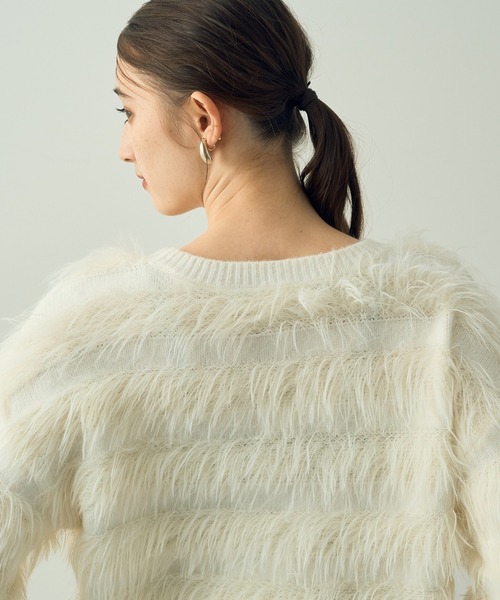 【セール】フェザーボーダーニット（ニット/セーター）｜YECCA VECCA（イェッカヴェッカ）