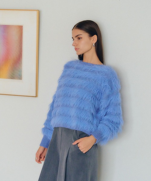 【セール】フェザーボーダーニット（ニット/セーター）｜YECCA VECCA（イェッカヴェッカ）