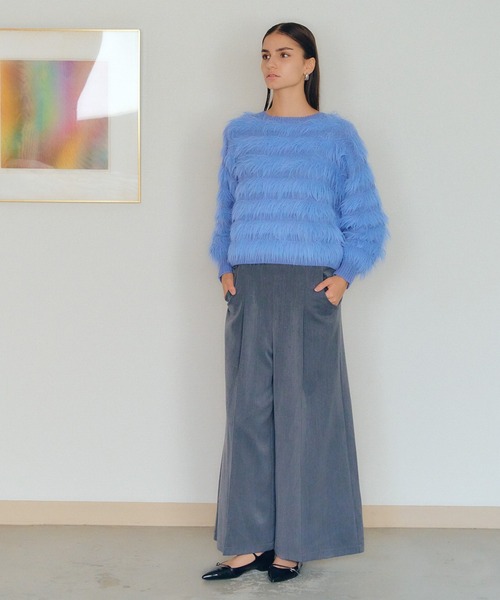 【セール】フェザーボーダーニット（ニット/セーター）｜YECCA VECCA（イェッカヴェッカ）