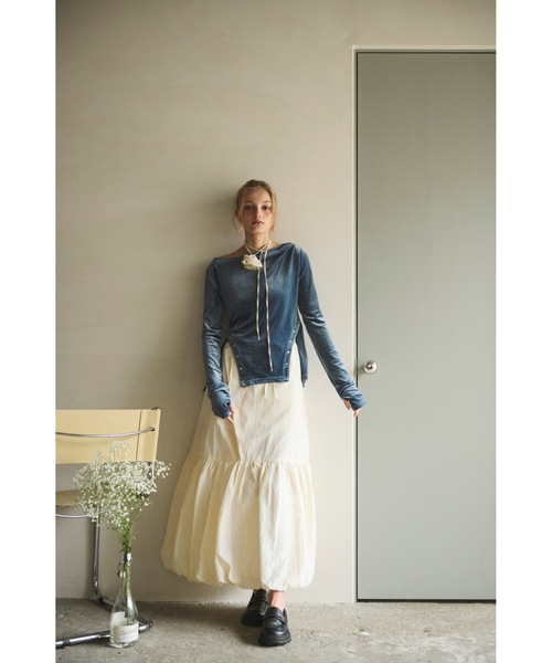 side slit velours tops/ サイドスリットベロアトップス（T