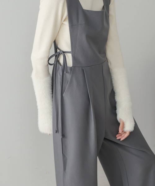 Bab（バブ）の「【S・Mサイズ展開】サイドリボンオールインワン（つなぎ/オールインワン・レディース・ブラック/グレー・S/M）」の5枚目の写真
