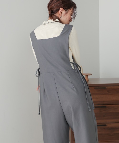 Bab（バブ）の「【S・Mサイズ展開】サイドリボンオールインワン（つなぎ/オールインワン・レディース・ブラック/グレー・S/M）」の12枚目の写真