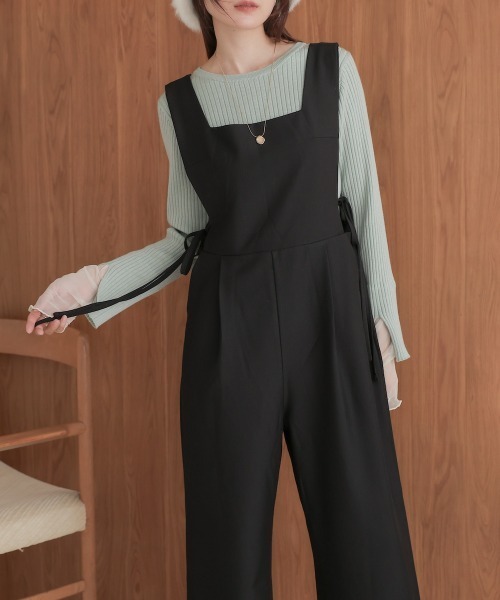 Bab（バブ）の「【S・Mサイズ展開】サイドリボンオールインワン（つなぎ/オールインワン・レディース・ブラック/グレー・S/M）」の16枚目の写真