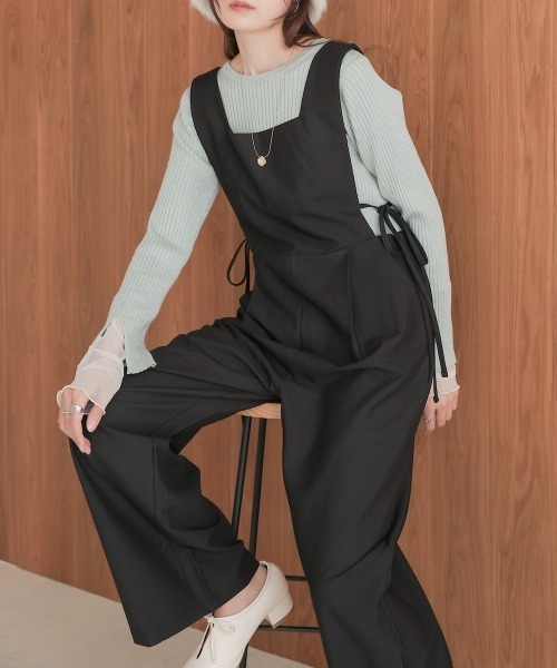 Bab（バブ）の「【S・Mサイズ展開】サイドリボンオールインワン（つなぎ/オールインワン・レディース・ブラック/グレー・S/M）」の18枚目の写真