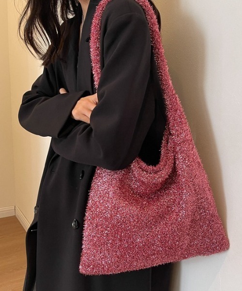 mebole(メボレ)の「ラメシャギートートバッグ(トートバッグ・レディース・シルバー/グレー/ピンク/マルチ/ブラック・FREE)」の1枚目の写真