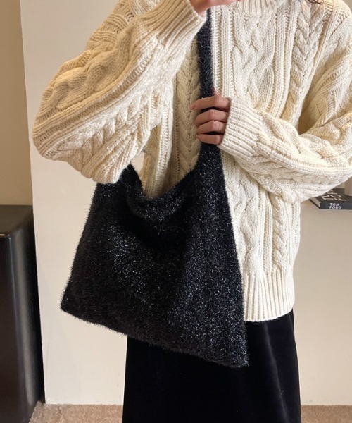 mebole(メボレ)の「ラメシャギートートバッグ(トートバッグ・レディース・シルバー/グレー/ピンク/マルチ/ブラック・FREE)」の6枚目の写真