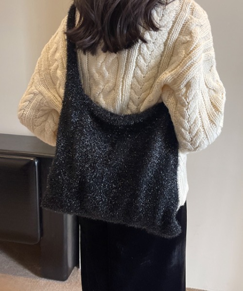 mebole(メボレ)の「ラメシャギートートバッグ(トートバッグ・レディース・シルバー/グレー/ピンク/マルチ/ブラック・FREE)」の8枚目の写真