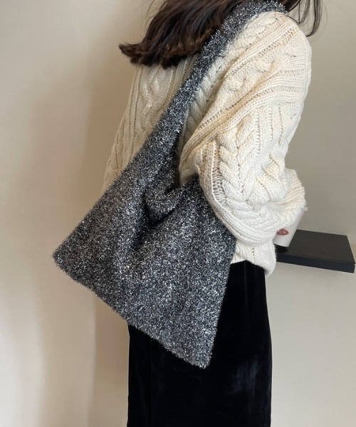 mebole(メボレ)の「ラメシャギートートバッグ(トートバッグ・レディース・シルバー/グレー/ピンク/マルチ/ブラック・FREE)」の11枚目の写真