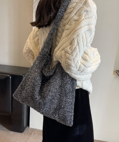 mebole(メボレ)の「ラメシャギートートバッグ(トートバッグ・レディース・シルバー/グレー/ピンク/マルチ/ブラック・FREE)」の15枚目の写真